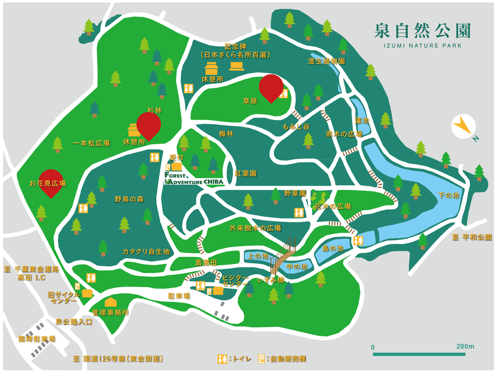 ヤエベニシダレの地図